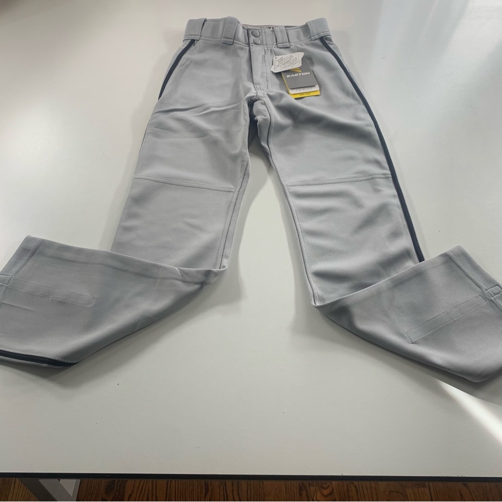 Easton Mako 2 Youth Small Baseball Pant Grey w/ Black Piping Adjustable Length